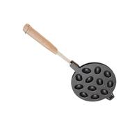 omiinitio Nonstick Appareil à biscuits en noyer avec poignée en bois pour gaufres de noix et pâtisseries en alliage d'aluminium Moule de cuisine Home Baking Essential