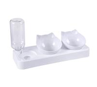 omiinitio Nourriture 3 en 1 pour chien et chat avec fontaine à eau pour chat bol d'eau pour animaux de compagnie nourriture automatique et ensemble d'eau pour lave-vaisselle sûr
