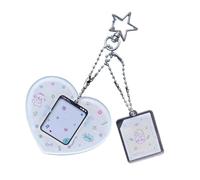 omiinitio Objet de collection Accessoires populaires pour fans de musique Acrylique Porte-photo Porte-clés avec cartes esthétiques de dessin animé rétro Porte-cartes acrylique de dessin animé, a