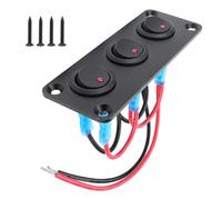 omiinitio Panneau à bascule lumineux LED rouge étanche 20 A 12 V pour tableau de bord marin automatique Installation facile Interrupteur de commande