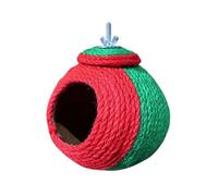 omiinitio Perroquets renforcés en sisal Maison de nidification Coquille de noix de coco Nid suspendu Lit pour petits oiseaux Accessoires de cage Perroquets Maison de nidification