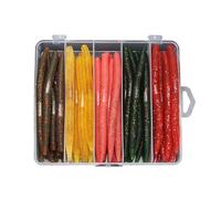 omiinitio Queue flexible Appât artificiel Mouvement naturel de nage pour plusieurs types Toutes les conditions d'eau Ensemble d'appâts de pêche portable Sac de rangement