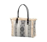 omiinitio Sac Femme Grande Capacité Toile Sac à Glands Sac à Main Tout Correspondance Top Shopping Styles Ethniques Plage Femmes Toile Simple Top Tassels Sac à Main Ethnique, Yx240007 1