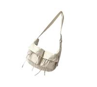 omiinitio Sac messager en grand sac à bandoulière avec plusieurs poches Sac à bandoulière pour voyage, école, travail, unisexe, cadeaux messagers, grand sac à bandoulière avec plusieurs poches, beige
