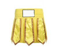 omiinitio Short Kickbox confortable en polyester évacuant l'humidité Pantalon d'entraînement flexible pour entraînement de haute intensité Muay Thai Short de compétition, jaune, XXL