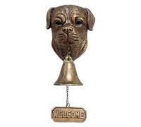 omiinitio Sonnette de porte de bienvenue en résine antique tête de chien sonnette de porte suspendue pour l'extérieur amoureux des animaux domestiques décoration d'entrée amoureux des chiens cadeau
