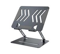 omiinitio Support pour ordinateur portable de bureau ergonomique pliable hauteur réglable pour travail collaboratif stockage facile en acier carbone ordinateur ordinateur
