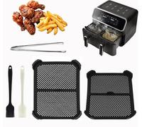Ominelu Lot de 2 protections anti-éclaboussures en silicone pour Ninja Foodi Dual Zone AF300EU, accessoires réutilisables Airfryer, protège la spirale chauffante et le ventilateur avec pinceau à huile