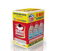 Omino Bianco - Lessive Machine à laver liquide, 120 lavages, respecte les couleurs et les tissus, parfum frais avec essence de mousse blanche, 2000 ml x 3 paquets