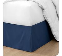 OMIREL Cache-Sommier en Microfibre Douce Brossée Facile d'entretien Jupe de Lit Plissée en Polyester Protège Sommier Textile Qualité Supérieure Premium Belle Et Décorative,Bleu,200 * 200+35cm