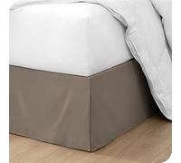 OMIREL Cache-Sommier en Microfibre Douce Brossée Facile d'entretien Jupe de Lit Plissée en Polyester Protège Sommier Textile Qualité Supérieure Premium Belle Et Décorative,Marron,180 * 200+35cm