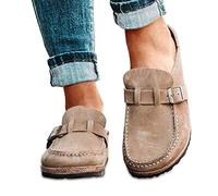 OMIREL Sandales Femmes Compensé Orthopédique Confortable Semelles Souples Vintage Mules Respirant Chaussure Sandales en Daim Respirant Bride Cheville Vintage Pantoufles,Marron,US9/EU40