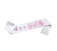 OMISS Écharpe It's a Girl Blanche avec écriture anodisée Rose pour votre Baby Shower
