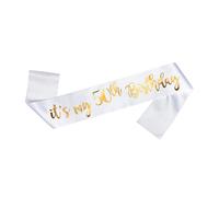 OMISS Echarpe It's My 50th Birthday pour un Anniversaire - Texte en Anglais - A Porter le Jour J pour vos 50 ans (50th)