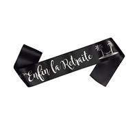 OMISS Echarpe pour Fêter son Départ à la Retraite - Enfin la Retraite - Echarpe Noire et Argent (Noire)
