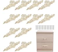 OMISTAR Lot de 12 boutons de placard décoratifs en alliage d'aluminium européen avec vis, poignées de tiroir vintage à motif floral pour commode, placard, armoire, rénovation de meubles