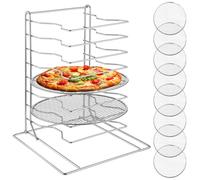OMISTAR Lot de 8 grilles à pizza en acier inoxydable avec 8 grilles à pizza perforées de 30,5 cm, 42,4 x 30,5 x 30,5 cm (H x L x l)