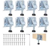 OMISTAR Lot de 8 pieds de nivellement robustes, réglables avec vis, niveaux antidérapants pour pieds de meubles, hauteur maximale de 6 cm, idéal pour table inégale, établi, étagère