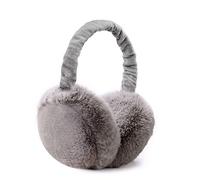 omitium Cache-oreilles en Peluche pliable, Chauffe-oreilles Hiver Chaud Couvre-Oreilles Earmuffs Réglables Doux pour Hommes Femmes Protège-oreilles de Mode Classique-Gris