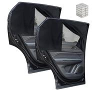 OMJMYY 2 Pièces Pare Soleil Voiture Bébé,Rideau Séparation Occultant Voiture,Rideaux Magnétiques de Voiture à Double Couche,Parasol pour Vitres latérales pour Bloquer Les Rayons UV et la Chaleur