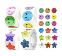 OMJMYY 2000 Pièces Gommette Smiley Enfant, Gommettes Étoiles Autocollant Smiley pour Tableau de Récompenses Comportement, Enseignants, Cadeau, Scrapbooking