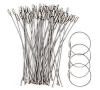 OMJMYY 50 Pièces Porte-clés en Fil Acier Inoxydable 15cm | Boucles de Porte n Câbles, Serrure à Vis, Pour Randonnée en Plein Air