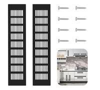 OMJMYY Grille Aeration Rectangulaire 2 Pcs Grille Ventilation 80 x 400mm Grille Daération Extérieure Avec Vis Grille de Ventilation en Aluminium pour Toutes Sortes d'armoires Grille d'aeration