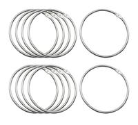 OMJMYY Lot de 10 Anneaux de Reliure,Grand Anneau en Métal Polyvalent,Anneau de Classeur,80 mm Anneaux Rideau à Ouvrir pour Rideau de Douche Porte-clés T-Shirt Sac Scrapbooking DIY