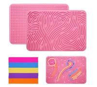 OMJMYY Planche d'Activité Sensorielle en Silicone 20 x 29.5cm Sensory Activity Board Double Face avec Sac Portable et 40 Cordes pour Enfants et Adultes Stress Anxiété TDAH Autisme(Rose)