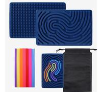 OMJMYY Sensory Activity Board Planche Sensorielle Double Face Planche D'activité Sensorielle en Silicone avec Sac de Voyage et 20 Cordes pour Adultes Et Enfants 3+ Autisme TDAH Anti-Stress Anxiété