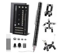 OMJMYY Stylo Magnétique Aimanté Fidget Pen Stylo Multifonction Magnétique Créatifs Drôle Anti Stress avec Boule Métal Cadeaux pour Hommes Femmes Ou Adolescent d'anniversaire de Noël(Noir)