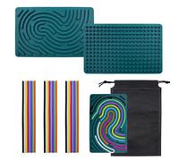 OMJMYY Tableau d'Activité Sensorielle en Silicone avec Sac et 24 Cordes | Design Double Face, Jouets Sensoriels Autisme, Busy Board Montessori, Pour Apaiser Stress Anxiété ADHD