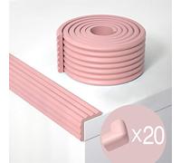 Ommda Protection coin Adhésifs Imperméable Mousse Souple Protection Angle Protege coin Meuble Bebe 10m Protection de bord + 20 Pièces Protections d’angles