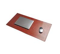 Ommda Tapis de Souris Imperméable Petit Cuir Véritable et Mate Bureau Pad et protection d'écran souris Gaming Pad pour Burea avec bord cousu,marron,140x70cm