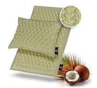 OMNANA® Tapis d'acupression avec coussin - Remplissage en fibre de coco & housse en lin - Tapis de massage durable pour la détente & la stimulation de la circulation sanguine - Tapis de yoga à clous