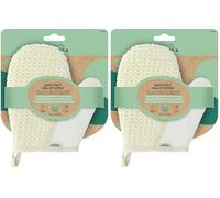 OMNIA BOTANICA - Gant 2 en 1 sisal et coton - Masse et exfolie le corps en profondeur - Peau tonifiée - Gant de massage pour le corps - Gant de bain - Spa - Exfoliation intense (Lot de 2)
