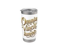 Omnia Vincit Amor Latin Love conquiert tout Gobelet isotherme en acier inoxydable double paroi