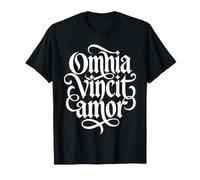 Omnia Vincit Amor Love Will Prevail Gothic Script T-Shirt