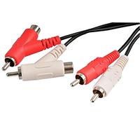 OmniaLaser Câble répartiteur RCA vers Y, 1,8 m, 2 x RCA mâle vers 2 x RCA femelle avec connecteurs empilables, blindage anti-interférence pour Hi-Fi, Home Cinéma et DJ Set Adaptateur Audio Stéréo