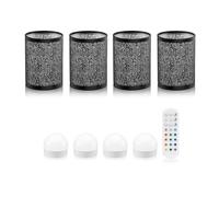 Omniance Seraphine Lampes Sans Fil Noires Lot de 4, 4 Sources Lumineuses