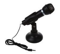 Omnidirectionnelle PC Portable Ordinateur 3.5mm Reseau Support Microphone Mike Noir