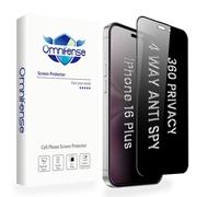 Omnifense 4 Way 360 ° Privacy Glass Screen Protector for iPhone 16 Plus Horizontal and Vertical Anti Spy Tempered Glass Screen Film for Apple iPhone 16 Plus [6.7"]