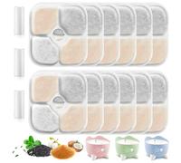 Omnikryp 12 Pièces Filtre Fontaine Eau Chat, Filtre Fontaine Chat avec Charbon Actif Résine, Con Triple Filtration, Compatible avec Catit Pixi 43717, Adoucissement de l'eau
