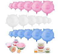 Omnikryp 18 Pièces Couvercle en Silicone, Couvercle pour Pot Réutilisables Sans BPA, Charlotte Alimentaire Extensible, pour Bol à Salade Pot Melons, pour Micro-ondes Four Frigo Lave Vaisselle