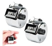 Omnikryp 2 Pièces Compteur Manuel, Click Compteur, Compte à Cliquer 4 Chiffres pour Inventaire, Sports, Marketing, Golf, Convivial et sans Piles (Argent)