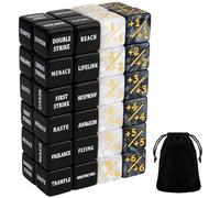 Omnikryp 48 Pièces Compteurs de Dés, 16 mm Qualité Supérieure Dés de Jeton, Contenant Un Sac Rangement, Compatible avec MTG, CCG, Accessoire de Jeu de Cartes (Blanc + Noir)