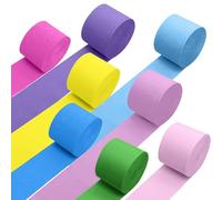 Omnikryp 8 Rouleaux Papier Crépon, 25m x 4,5cm Papiers Crepons Couleur | Bande Décorative en Papier Crépon, pour Fêtes D'anniversaire, Soirées à Thème, Scènes de Mariage, Célébrations