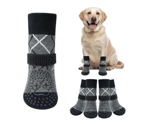 Omnikryp Chaussettes pour Chien, Chaussettes Antidérapantes Chien, Chaussettes Réglables Chiens, Sac de Rangement Haut de Gamme, Convient pour La Rééducation Et Les Activités de Plein Air - Taille M