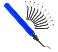 Omnikryp Ebavureur Outil D'ébavurage, Outil D'ébavurage Manuel à Poignéeavec Métal 10 Lames de Rechange, 360° Rotatif Burr Remover, pour Imprimantes 3D Métal Plastique Aluminium Bois Acier Inoxydable