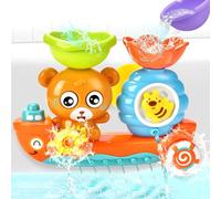Omnikryp Jouet Bain, Jouet de Bain avec Ventouse, Coffret Dinette pour Bebe Enfant 1 2 3 4 Ans, Animaux Arroseurs Rigolos